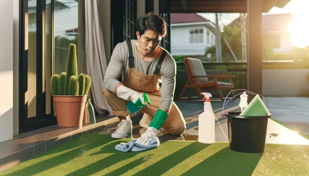 how to clean artificial grass carpet